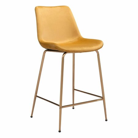 HOMEROOTS Tony Counter Chair Yellow & Gold 396527